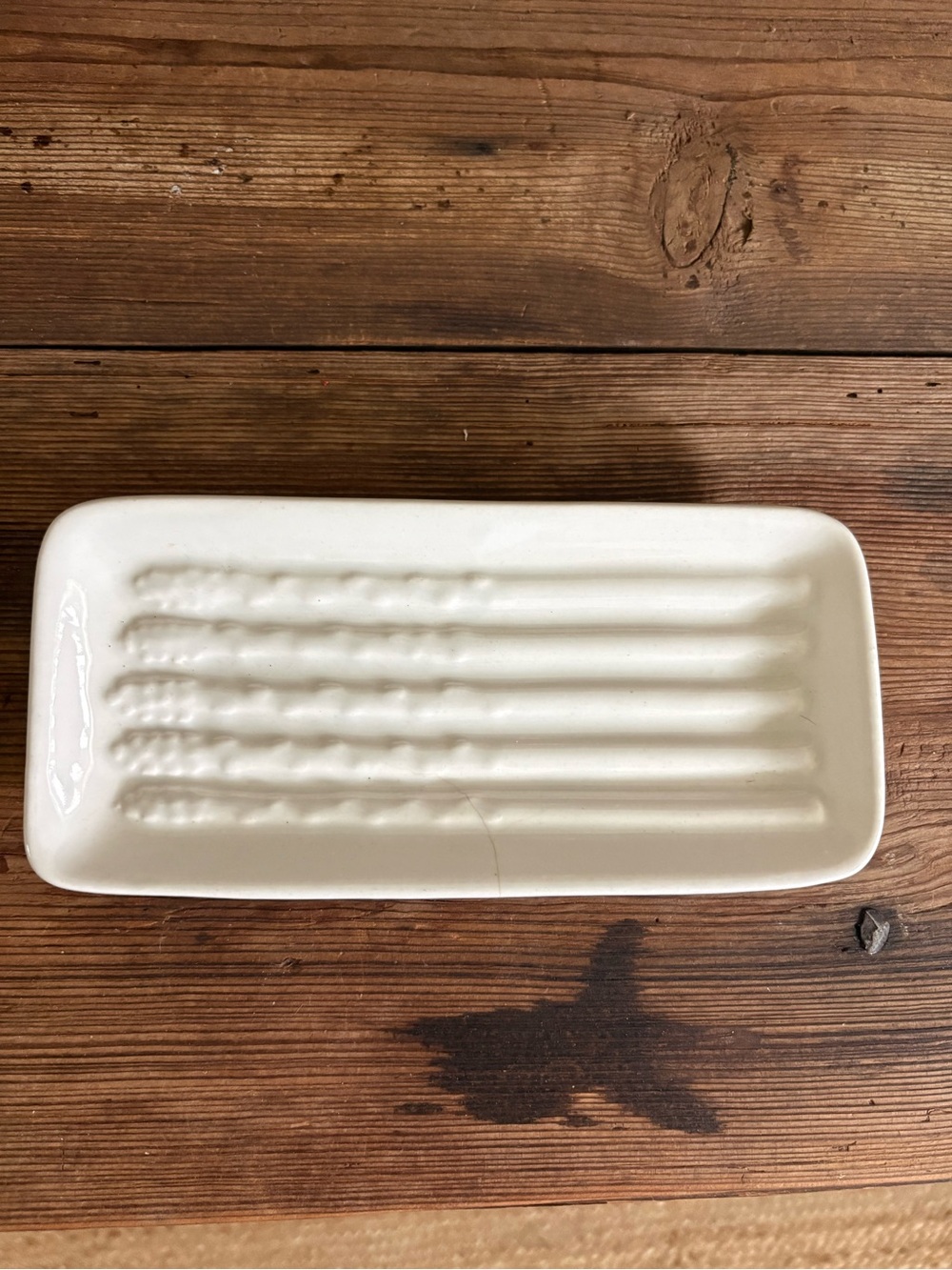 California Pottery Cream Ceramic Aparagus Serveware Tray - Home Dining
